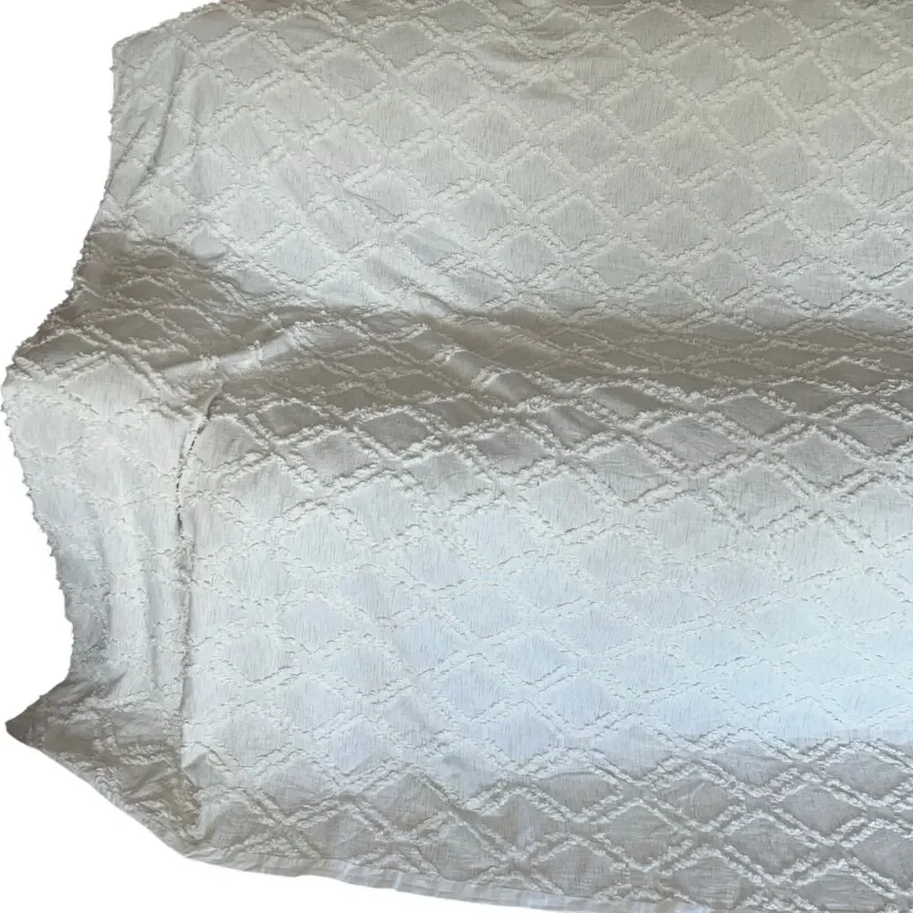 Rachel Ashwell King Duvet Cover White Chenille 101x89” shabby chic cottage core